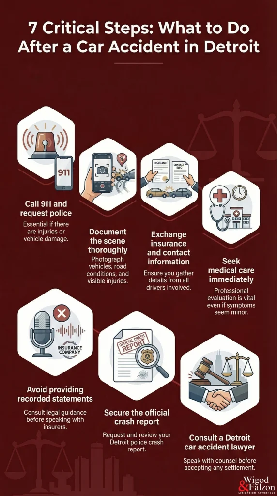 important things to do after a car accident in detroit